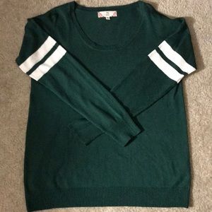 Green and white sweater